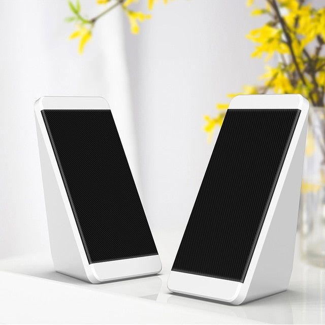 USB Wired Computer Speakers 2 Pieces PC Elevation Angle Horns for Laptop Desktop Phone Audio Speaker Multimedia Loudspeaker