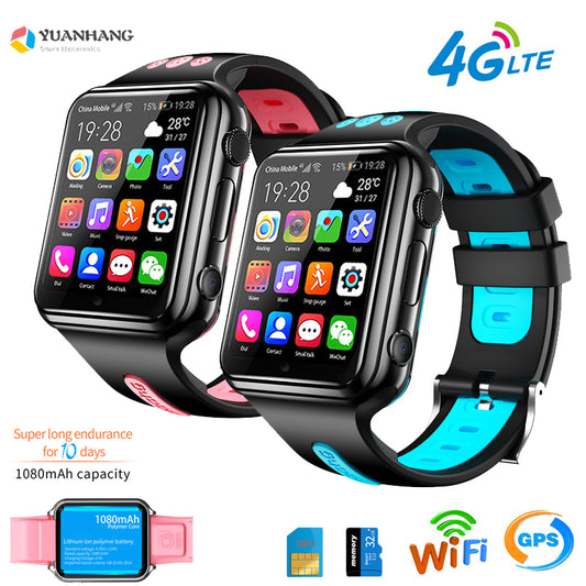 Smart GPS Wifi Location Student Kids Phone Watch Android System Clock App Install Bluetooth Remote Camera Smartwatch 4G SIM Card