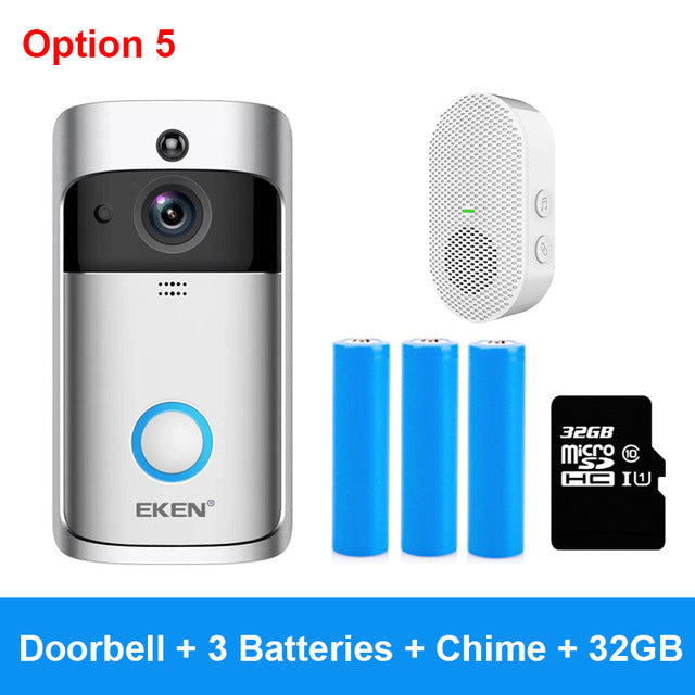 EKEN V5 Video Doorbell Smart Wireless WiFi Security Door Bell Visual Recording Home Monitor Night Vision Intercom door phone