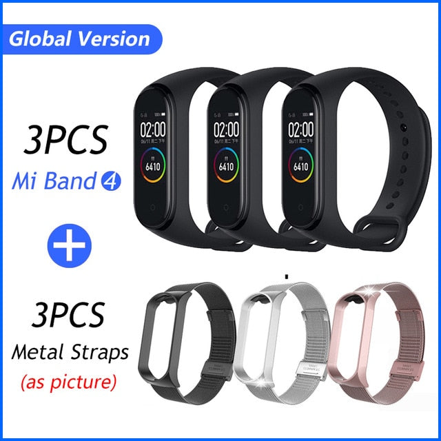Global Version Xiaomi Mi Band 4 Smart Bracelet Miband 4 Multi language Fitness Wristband 50M 5ATM Waterproof Fitness Smartbrand