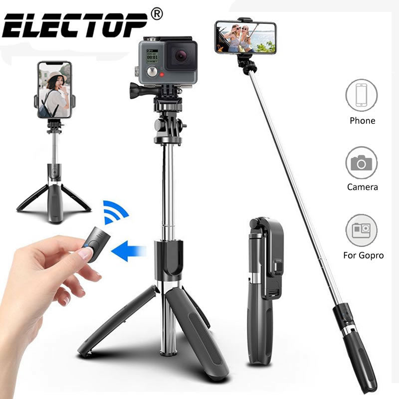 Electop Wireless bluetooth Selfie Stick Tripod Foldable Tripod Monopods Universal for SmartPhones for Gopro Sports Action Camera