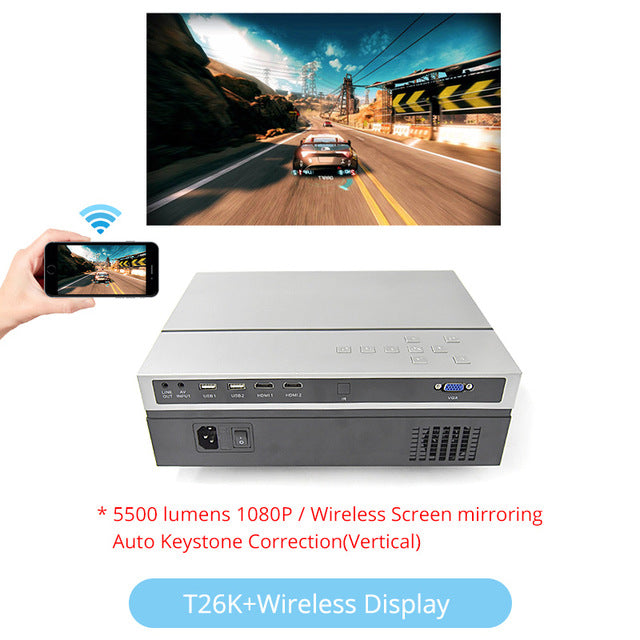 Touyinger T26L T26K 1080p LED full HD Projector Video beamer 5500 Lumen FHD 3D Home cinema HDMI ( Android 9.0 wifi AC3 optional)