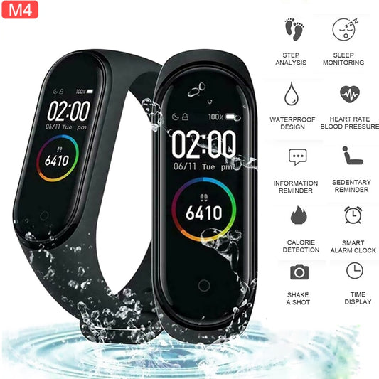 M4 Smart Wristband Band 4 Bracelet Bluetooth Watch Heart Rate Fitness Sleep Monitor Waterproof Smart Bracelet Watch Men Women