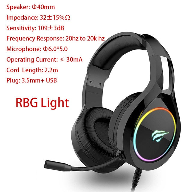 HAVIT Gaming Headset PC USB 3.5mm Wired XBOX / PS4 Headsets with 50MM Driver, Surround Sound & HD Microphone for Computer Laptop