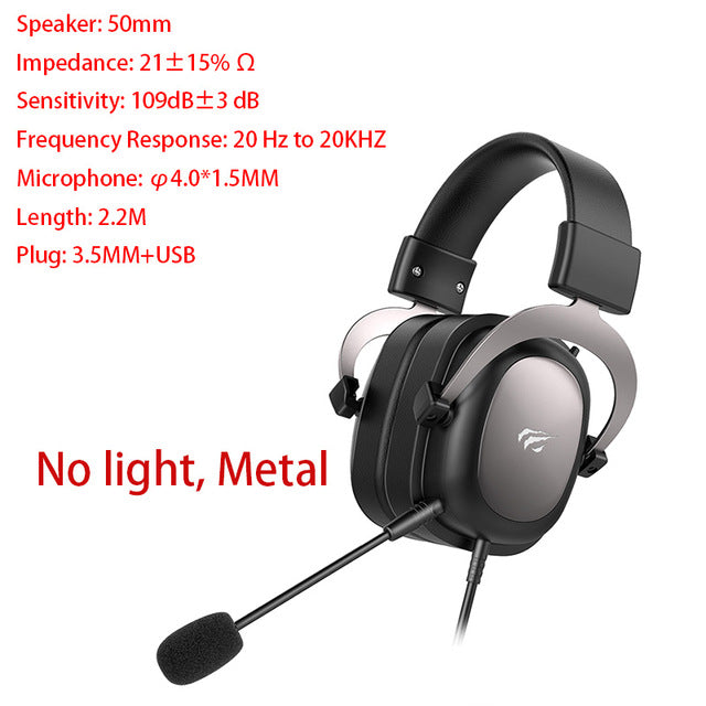 HAVIT Gaming Headset PC USB 3.5mm Wired XBOX / PS4 Headsets with 50MM Driver, Surround Sound & HD Microphone for Computer Laptop