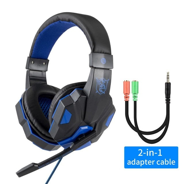 Professional Led Light Gaming Headphones for Computer PS4 Adjustable Bass Stereo PC Gamer Over Ear Wired Headset With Mic Gifts
