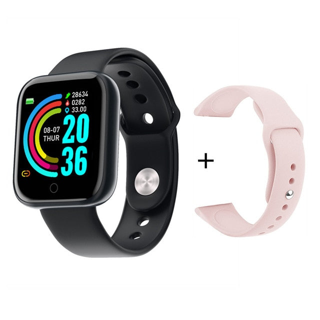Y68 Sports Smart Watch Life Waterproof Watch Blood Pressure Heart Rate Monitor Soft Silicone 1.3 Inch Smart Bracelet Smartwatch