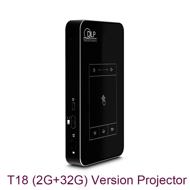 Smartldea T18 (2G+32G) Android 7.1.2 Smart Projector Mini DLP Projector Support AC3 HD 1080P Video Beamer Bluetooth Airplay DLNA