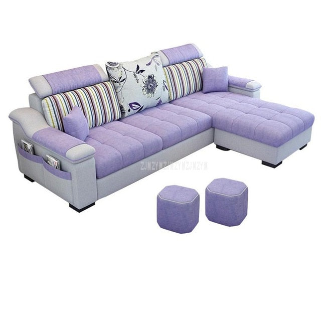NEW 3 Seat Linen Living Room Sofa Set Home Furniture Modern Design Frame Soft Sponge L Shape Home Furniture