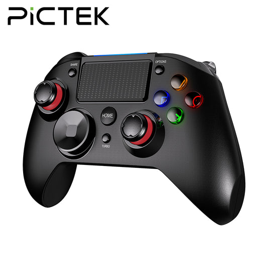 Wireless Gaming Controller for PS4/PC Rechargeable Gamepad with Audio Port/Sixaxis/Dual Vibration/Turbo Linear Trigger Joypad