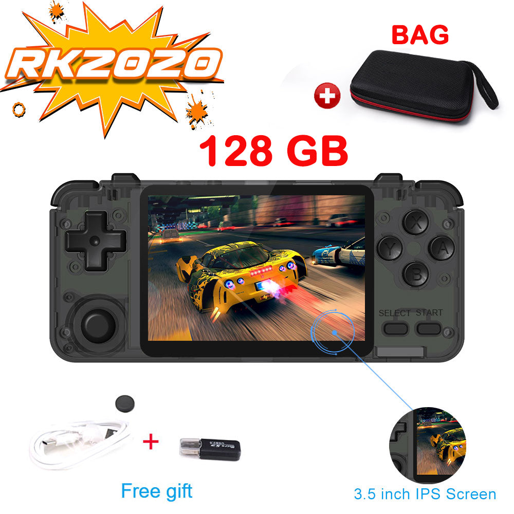 Willkey RK2020 3D Games Retro Console HD 3.5inch IPS Screen Portable Handheld Game Console PS1 N64 Games Video Game Player