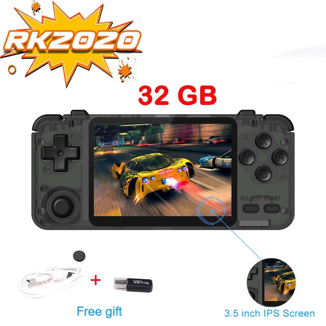 Willkey RK2020 3D Games Retro Console HD 3.5inch IPS Screen Portable Handheld Game Console PS1 N64 Games Video Game Player