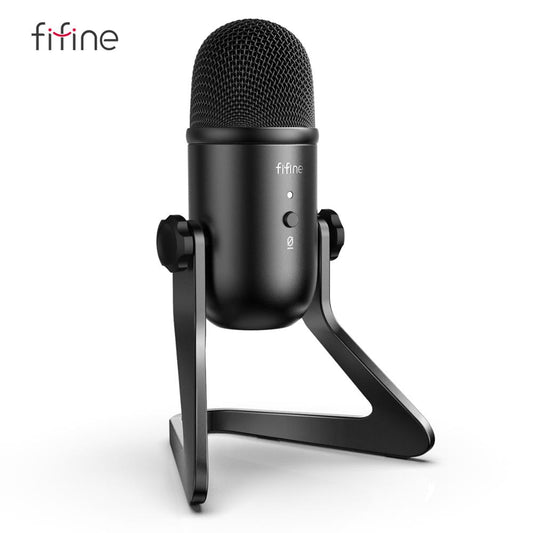 FIFINE USB Microphone for Recording/Streaming/Gaming,professional microphone for PC,Mic Headphone Output&Volume Control-K678