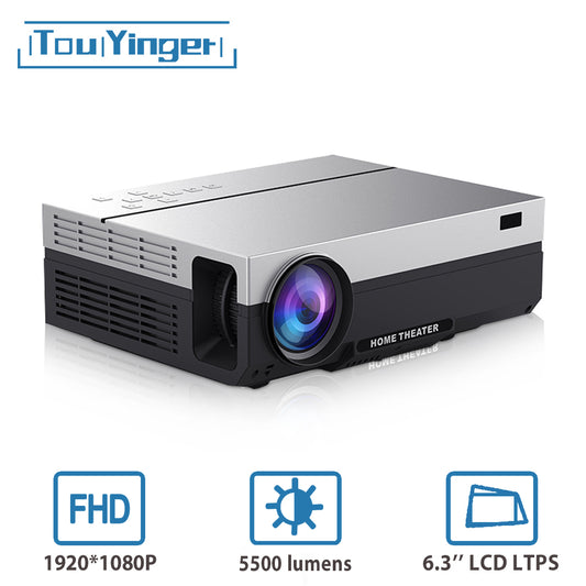 Touyinger T26L T26K 1080p LED full HD Projector Video beamer 5500 Lumen FHD 3D Home cinema HDMI ( Android 9.0 wifi AC3 optional)