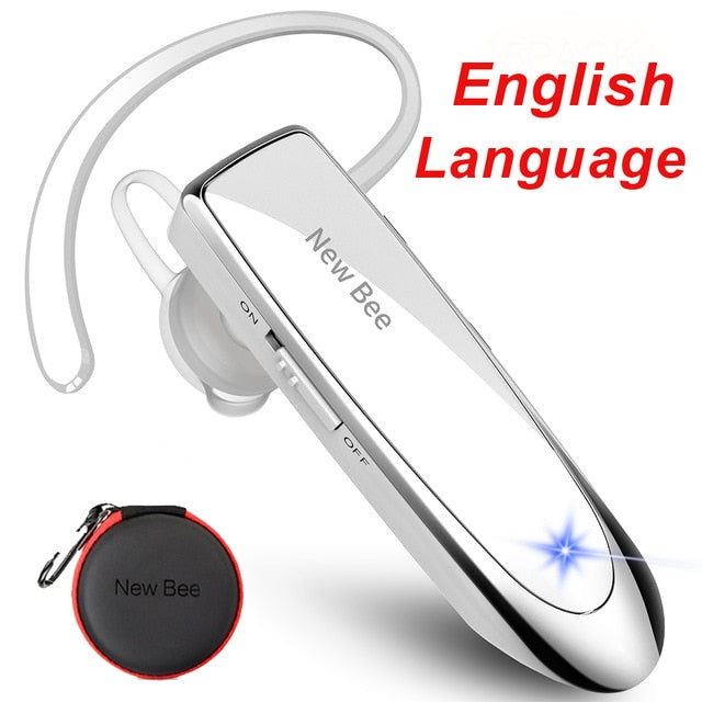 New Bee Original Bluetooth Headset V5.0 Business Earphone Handsfree Headset 24Hrs Talking Driving Headphones with Mic for Phones