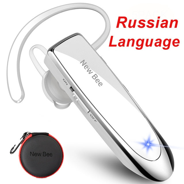 New Bee Original Bluetooth Headset V5.0 Business Earphone Handsfree Headset 24Hrs Talking Driving Headphones with Mic for Phones