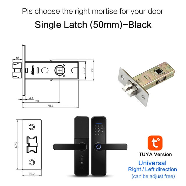 New X5  Waterproof Tuya Biometric Fingerprint Lock, Security Intelligent Smart Lock With WiFi APP Password RFID Door Lock