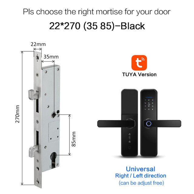 New X5  Waterproof Tuya Biometric Fingerprint Lock, Security Intelligent Smart Lock With WiFi APP Password RFID Door Lock