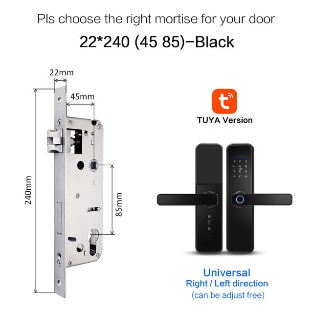 New X5  Waterproof Tuya Biometric Fingerprint Lock, Security Intelligent Smart Lock With WiFi APP Password RFID Door Lock