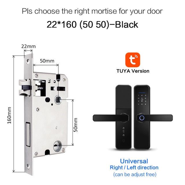 New X5  Waterproof Tuya Biometric Fingerprint Lock, Security Intelligent Smart Lock With WiFi APP Password RFID Door Lock