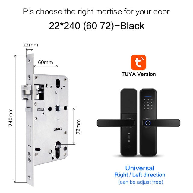 New X5  Waterproof Tuya Biometric Fingerprint Lock, Security Intelligent Smart Lock With WiFi APP Password RFID Door Lock