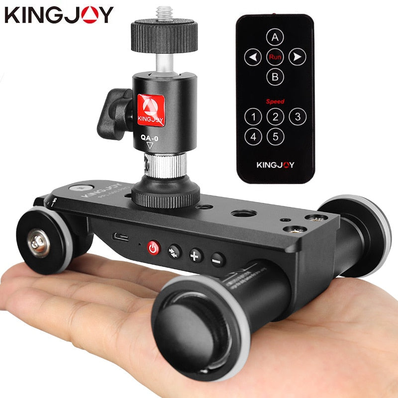 KINGJOY PPL-06SPRO Camera Slider Dolly Car Rail Systems Time Lapse Electric Motorized Dolly Car For Camera Phone Camcorder Dslr