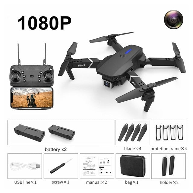 FEMA E525 E525S GPS Drone with 4K / 1080P 5G Wifi FPV HD Wide Angle Camera Foldable Mini Dron RC Quadcopter Follow Me VS E520S
