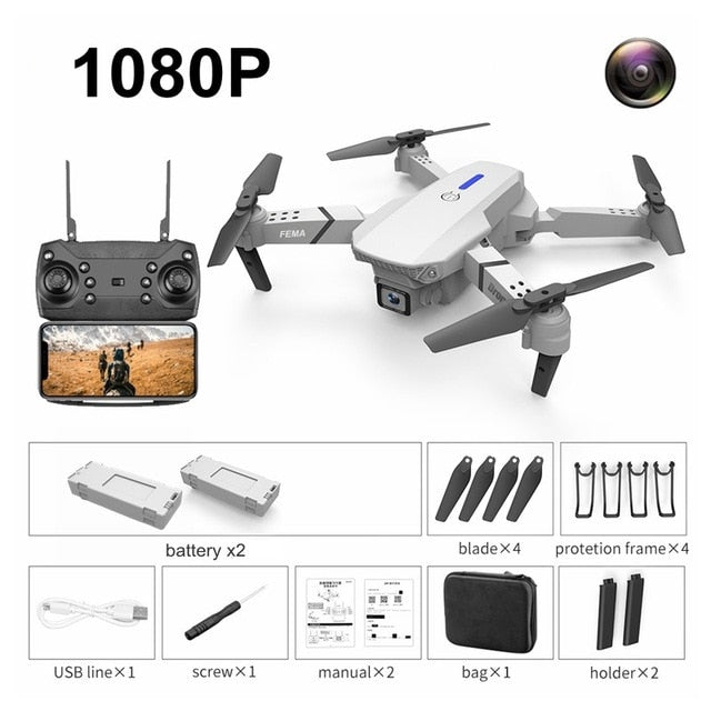 FEMA E525 E525S GPS Drone with 4K / 1080P 5G Wifi FPV HD Wide Angle Camera Foldable Mini Dron RC Quadcopter Follow Me VS E520S