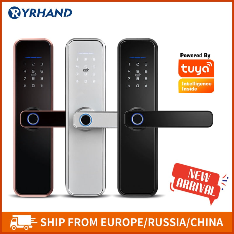 New X5  Waterproof Tuya Biometric Fingerprint Lock, Security Intelligent Smart Lock With WiFi APP Password RFID Door Lock