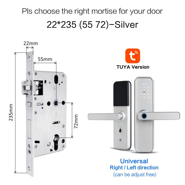 New X5  Waterproof Tuya Biometric Fingerprint Lock, Security Intelligent Smart Lock With WiFi APP Password RFID Door Lock