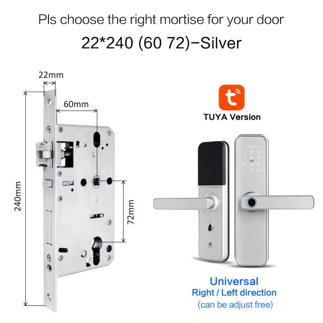 New X5  Waterproof Tuya Biometric Fingerprint Lock, Security Intelligent Smart Lock With WiFi APP Password RFID Door Lock