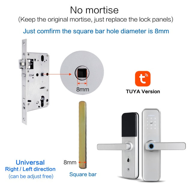 New X5  Waterproof Tuya Biometric Fingerprint Lock, Security Intelligent Smart Lock With WiFi APP Password RFID Door Lock