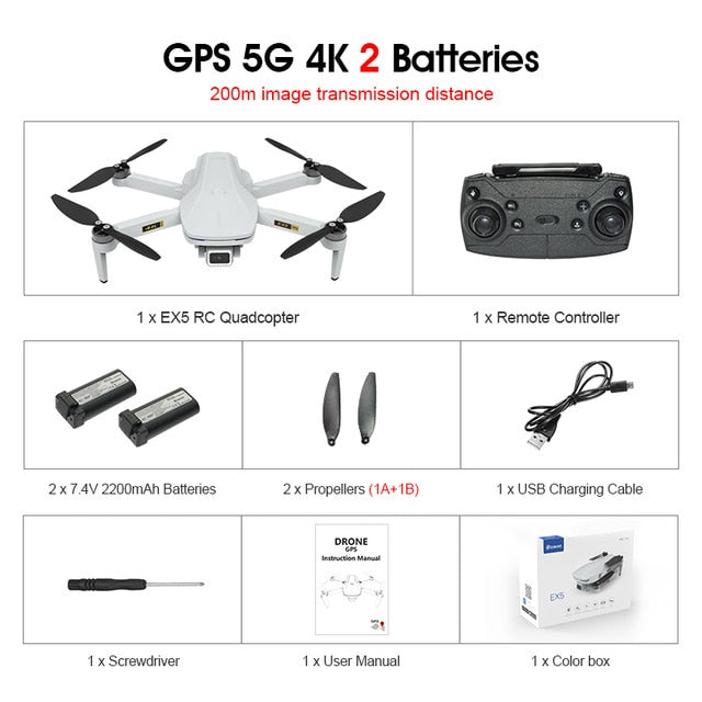 Eachine EX5 Drone 229g RC Quadcopter 4K GPS HD Mini Camera Profesional With 5G WIFI 1000 METERS Distance FPV Drone Protable Dron
