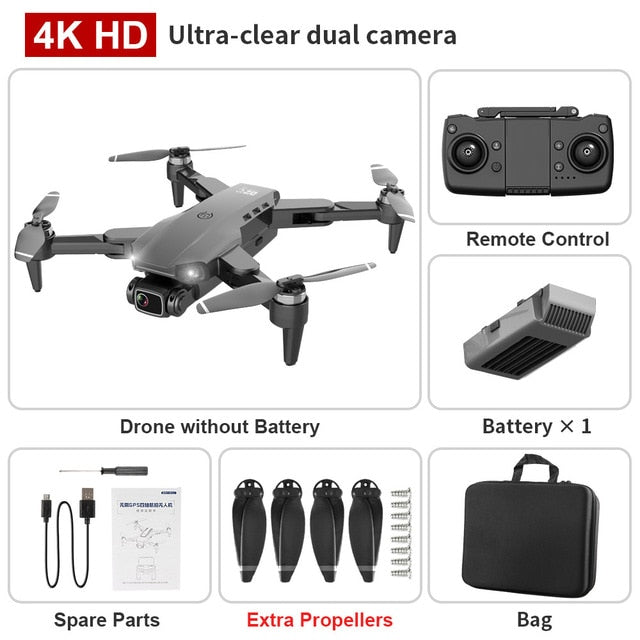 XKJ L900PRO GPS Drone 4K Dual HD Camera Professional Aerial Photography Brushless Motor Foldable Quadcopter RC Distance1200M