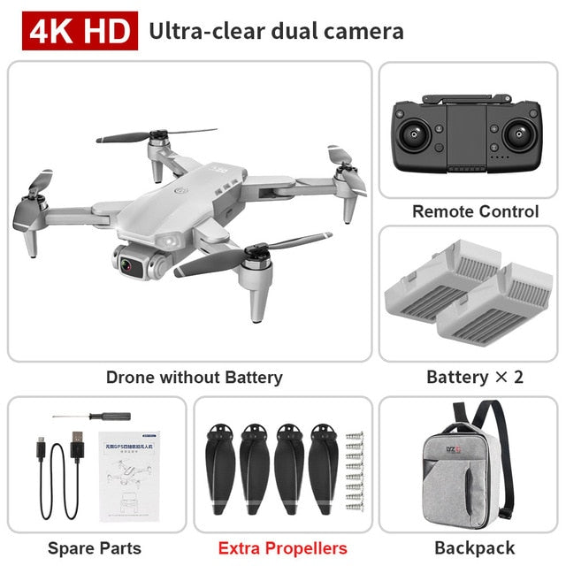 XKJ L900PRO GPS Drone 4K Dual HD Camera Professional Aerial Photography Brushless Motor Foldable Quadcopter RC Distance1200M