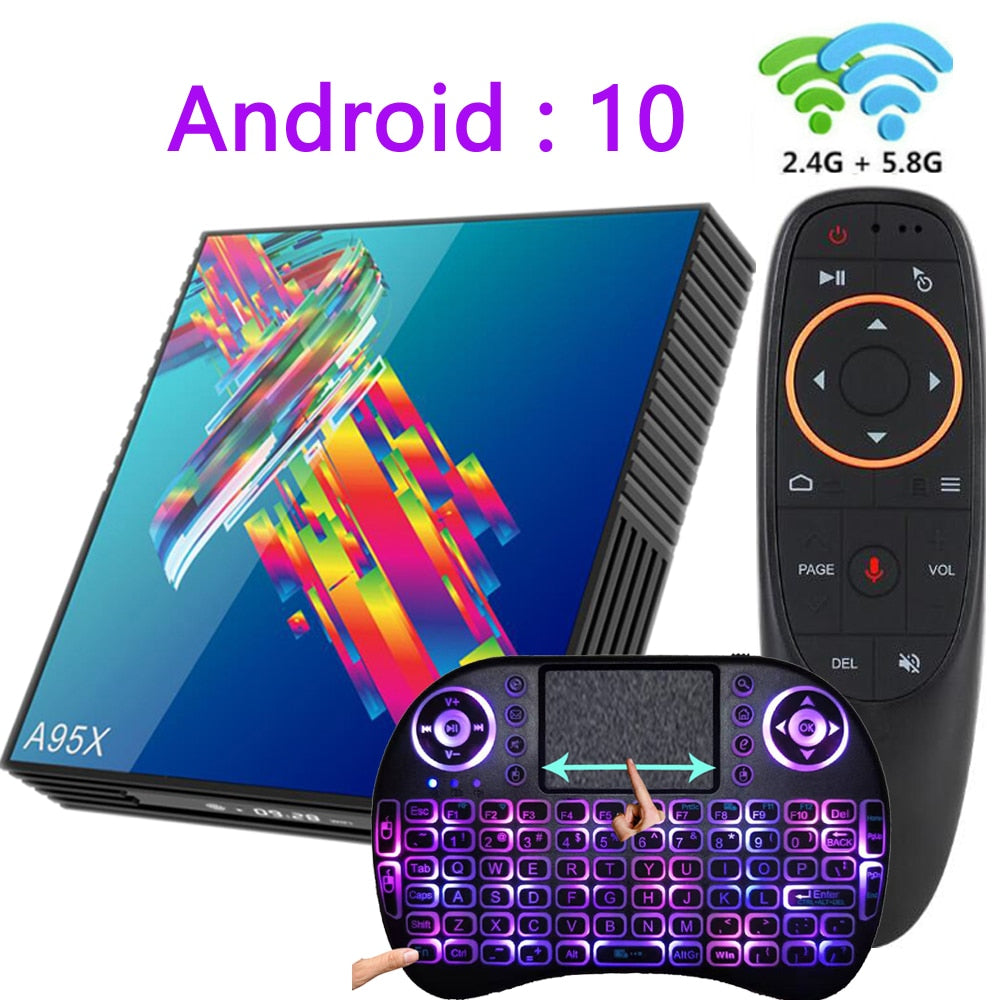 A95X R3 tv box Android 10 4k 2G 16G 4G 32G 64G 2.4G&5G WIFI BT4.2 smart tv boxes youtube mini RK3318 media player