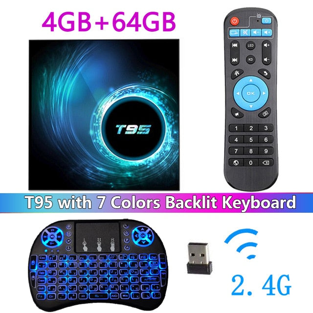 Android 10 T95 Smart Tv Box Youtube HD 6K 2.4G&5G Wifi 4GB 32GB 64GB Google Voice Assistant Bluetooth TV Receiver Media Player