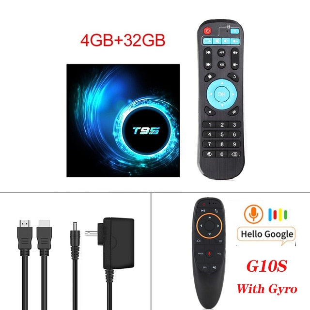 Android 10 T95 Smart Tv Box Youtube HD 6K 2.4G&5G Wifi 4GB 32GB 64GB Google Voice Assistant Bluetooth TV Receiver Media Player