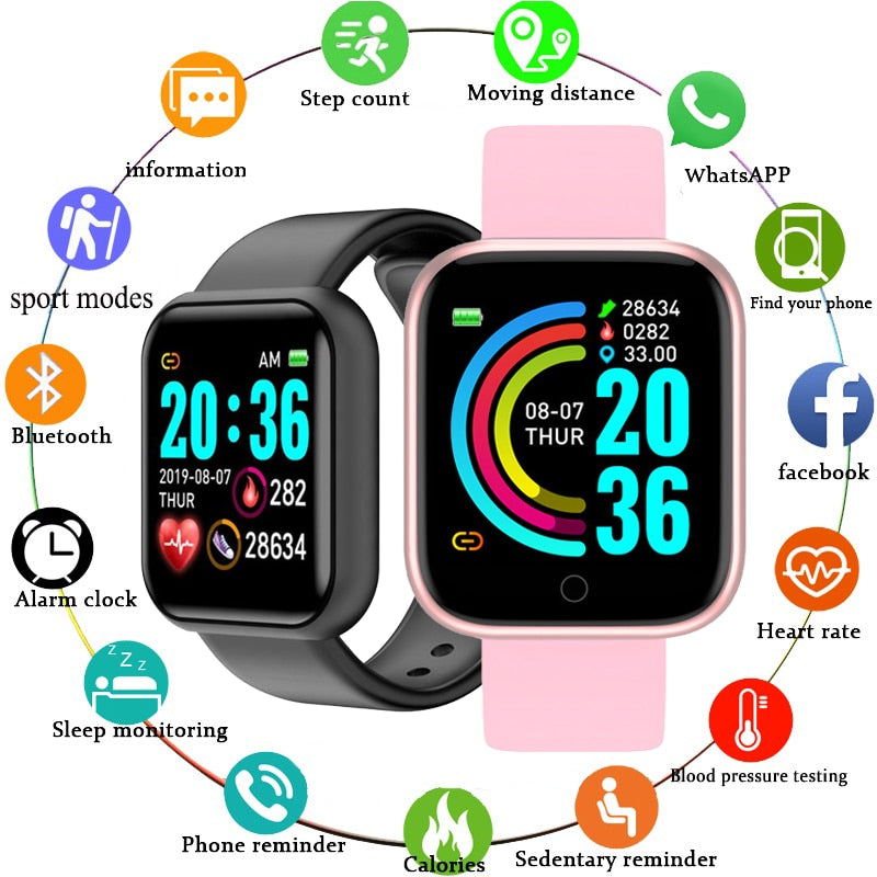 Smart Watch Men Women Smartwatch Heart Rate Blood Pressure Monitor Fitness Tracker Watch Smart Bracelet for Android and IOS
