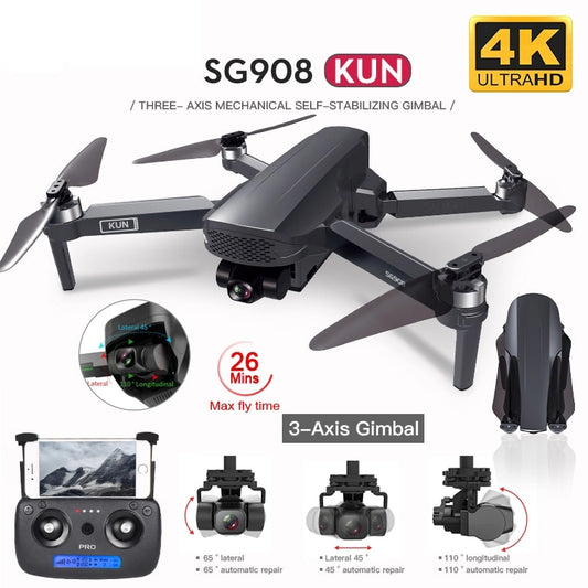 2021 NEW SG908 GPS Drone with 4K HD Camera 3-Axis Gimbal WiFi FPV Profesional Foldable Quadcopter distance 1.2km VS SG906 MAX