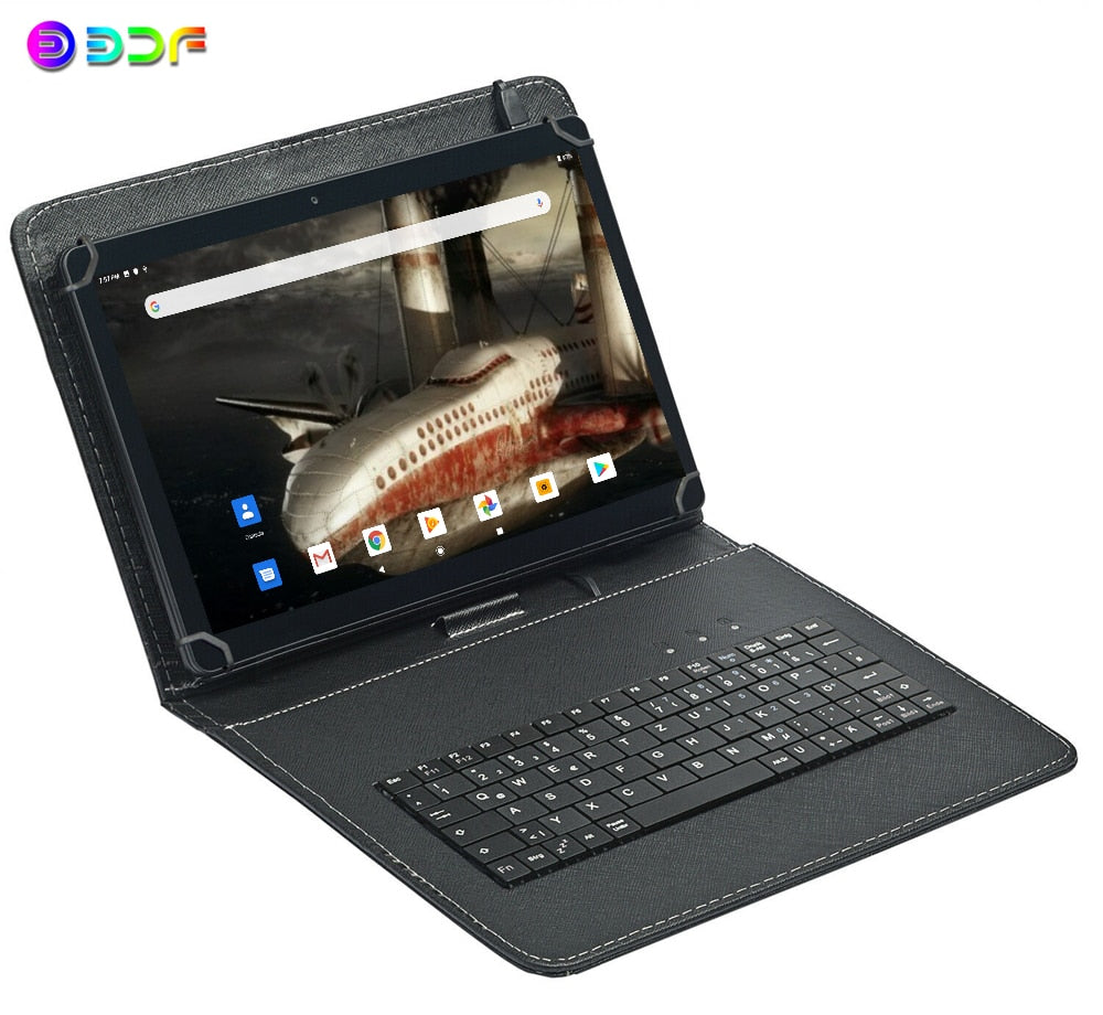 Tablets New 10.1 inch Tablet Android Octa Core 3G/4G Phone Call 4GB/64GB ROM Bluetooth 4.0 Wi-FI 2.5D Steel Screen Tablet PC