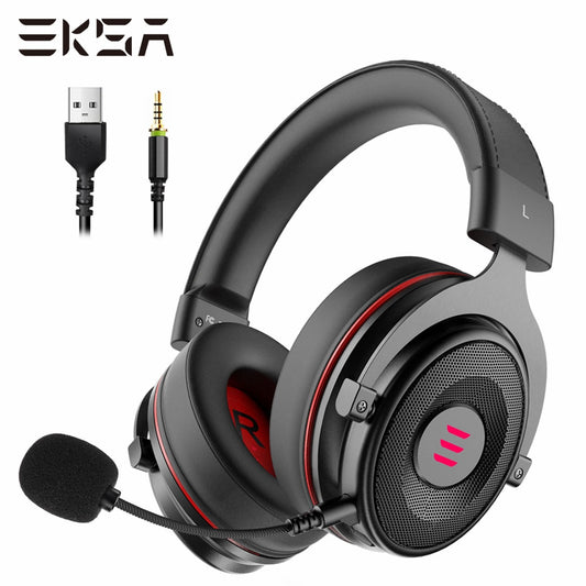 EKSA Gaming Headset with Microphone E900 Pro 7.1 Surround Headset Gamer USB/3.5mm Wired Headphones For PC PS4 Xbox one Earphones