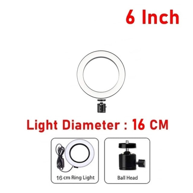 Dimmable LED Selfie Ring Fill Light Phone Camera Led Ring Lamp With Tripod For Makeup Video Live Aro De Luz Para Hacer Tik Tok