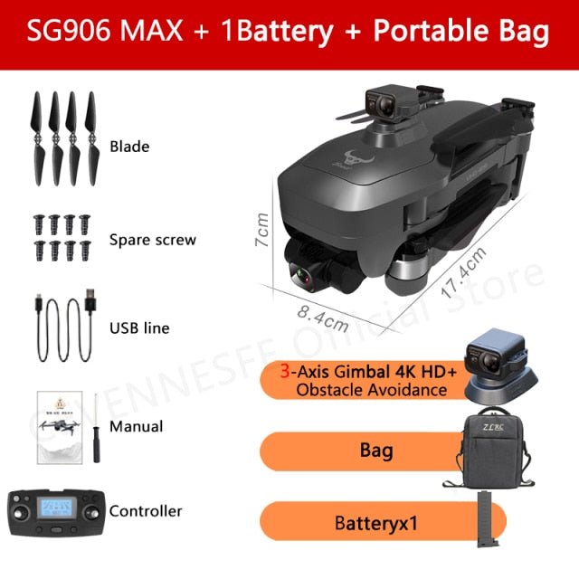 2021 NWE SG906 Pro 2 / SG906 MAX Drone 4k HD 3-Axis Gimbal Camera 5G WIFI GPS Professional Quadcopter Obstacle Avoidance Dron