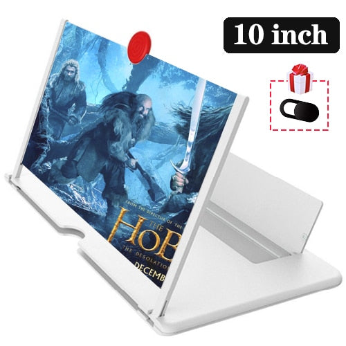 10 Inch 3D Mobile Phone Screen Magnifier HD Video Amplifier Stand Bracket with Movie Game Magnifying Folding Phone Desk Holder