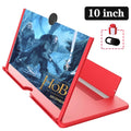 10 Inch 3D Mobile Phone Screen Magnifier HD Video Amplifier Stand Bracket with Movie Game Magnifying Folding Phone Desk Holder