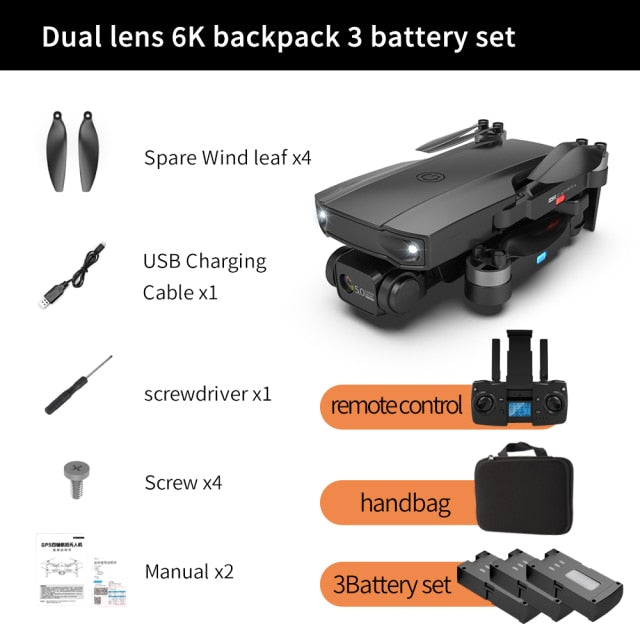 S2 5G WIFI RC Drone 4K Profesional RC Quadcopter Mini HD 6K Camera With Brushless Motor GPS FPV Foldable Drone Child Toys Plane