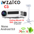 WZATCO C3 LED Projector Android 10.0 WIFI Full HD 1080P 300 inch Big Screen Proyector Home Theater Smart Video Beamer