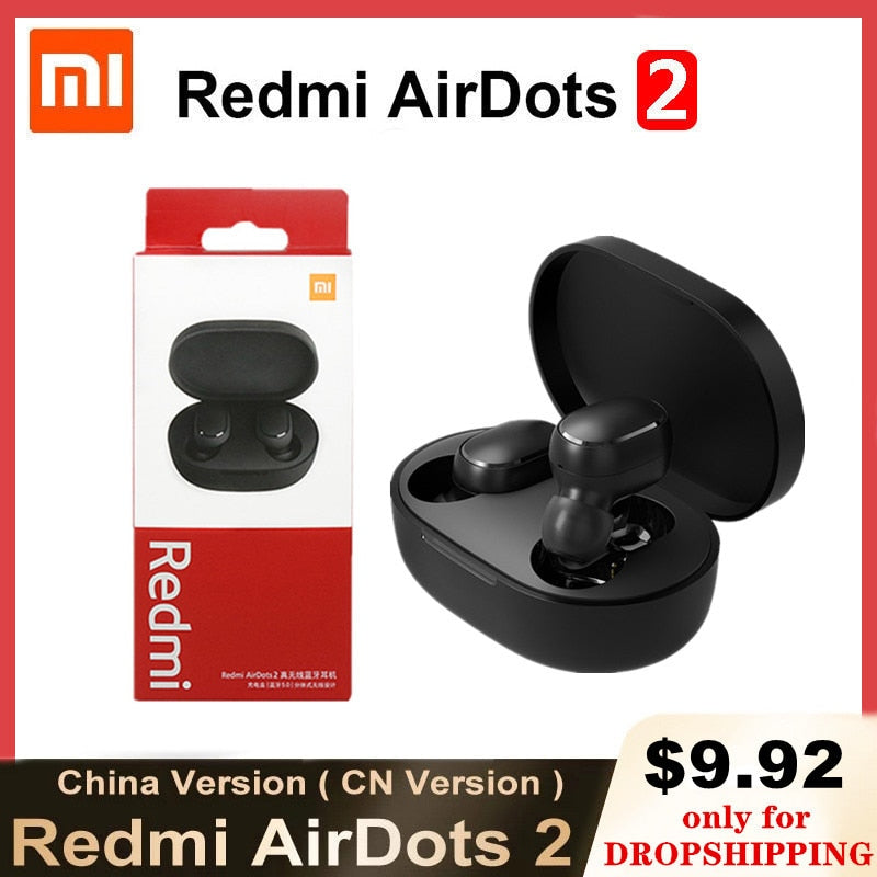New Xiaomi Redmi AirDots 2 Wireless Bluetooth Redmi Airdots S MI Ture Wireless Earbuds In-Ear Stereo Bass Xiaomi Airdots 3 Pro