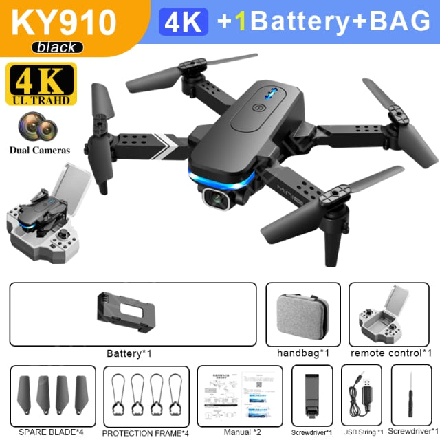 2021 New KY910 Mini Drone 4k Hd Camera profesional Rc Drones Wifi Fpv Toy Outdoor Rc Quadcopter Fixed height Drones Boy For Toys